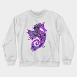 Purple Seahorse Play Crewneck Sweatshirt